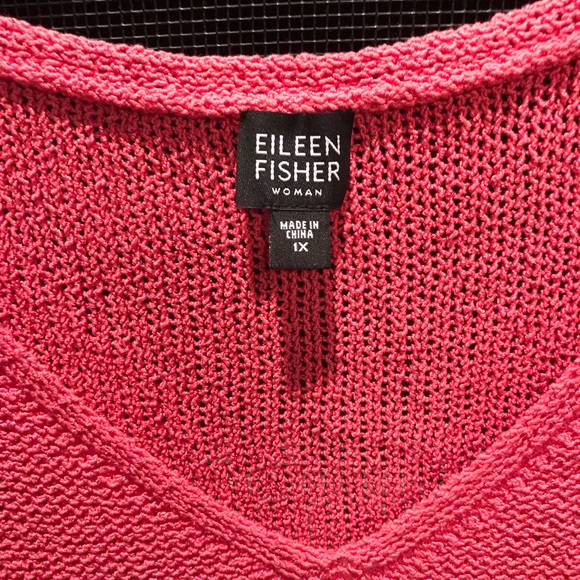 Eileen Fisher Pink Knitted Sweater %100 Silk - Picture 2 of 7